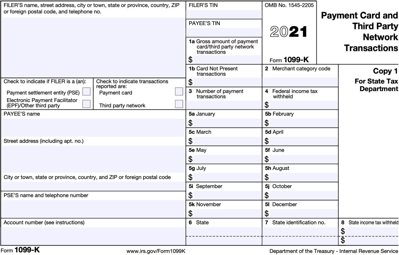 1099-K Tax Form Top of 2021 1099-K Tax Form